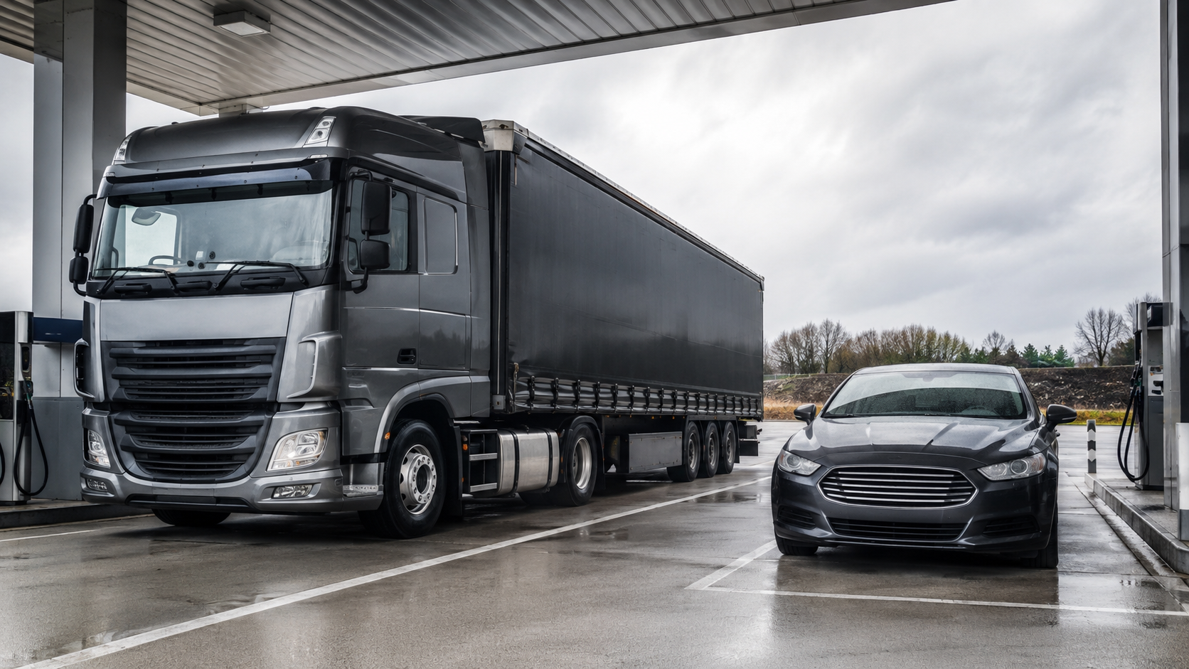 LKW Diesel vs PKW Diesel [Bildinhalt mit KI erstellt]