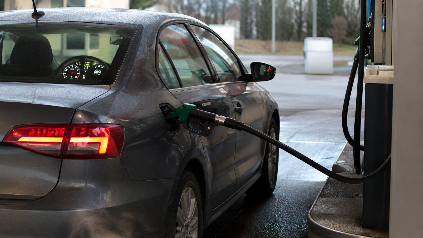 Tanken bei laufendem Motor [Bildinhalt mit KI erstellt]