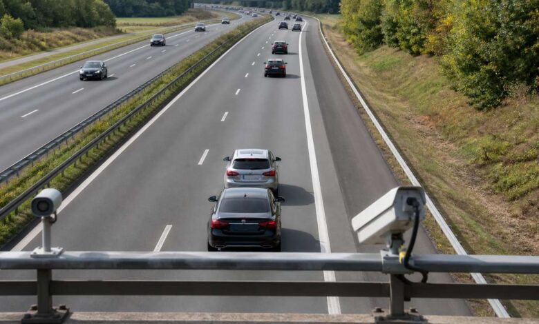 Abstandsmessung auf einer deutschen Autobahn