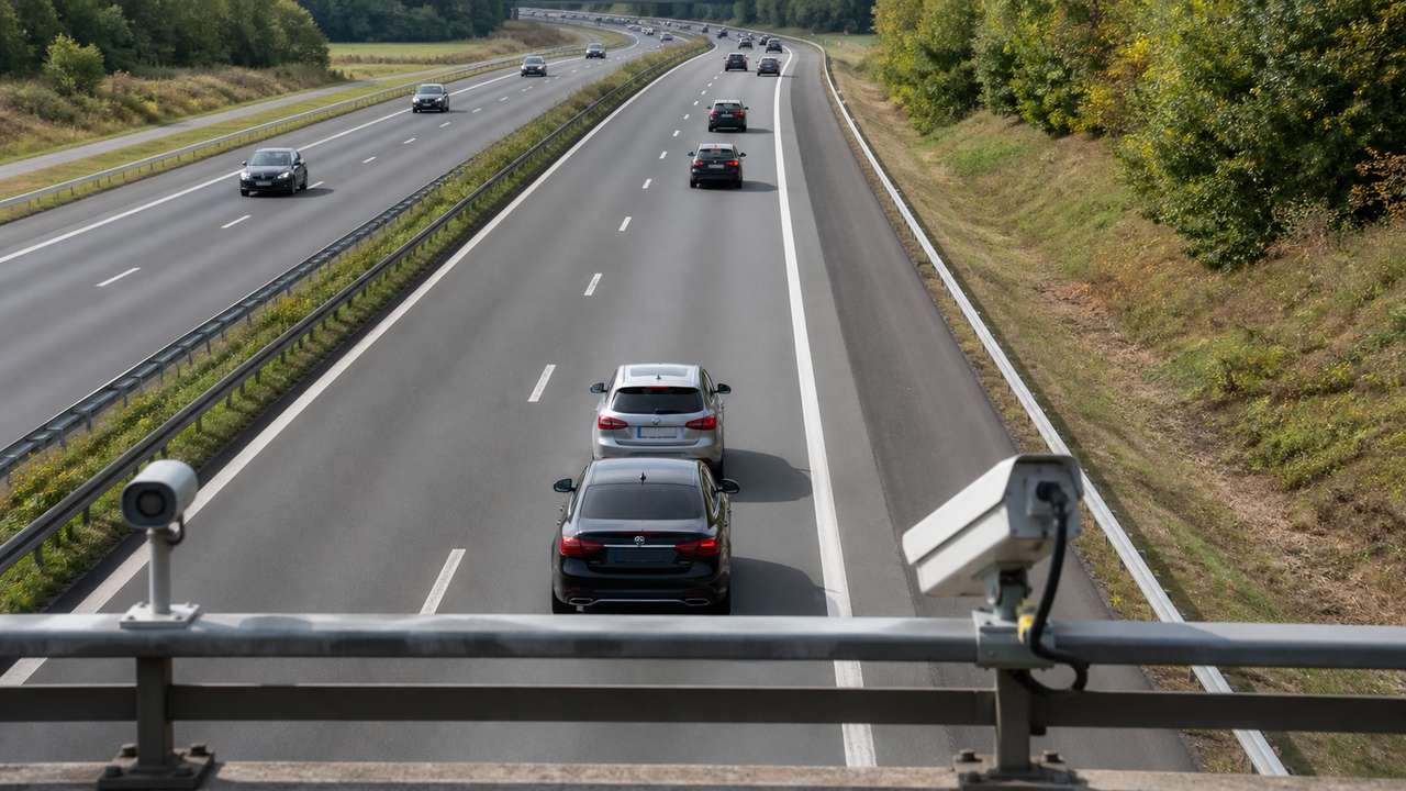 Abstandsmessung auf einer deutschen Autobahn